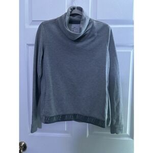 Nike‎ Women's Size Medium Dri-Fit Cowl Neck Long Sleeves Gray Pullover